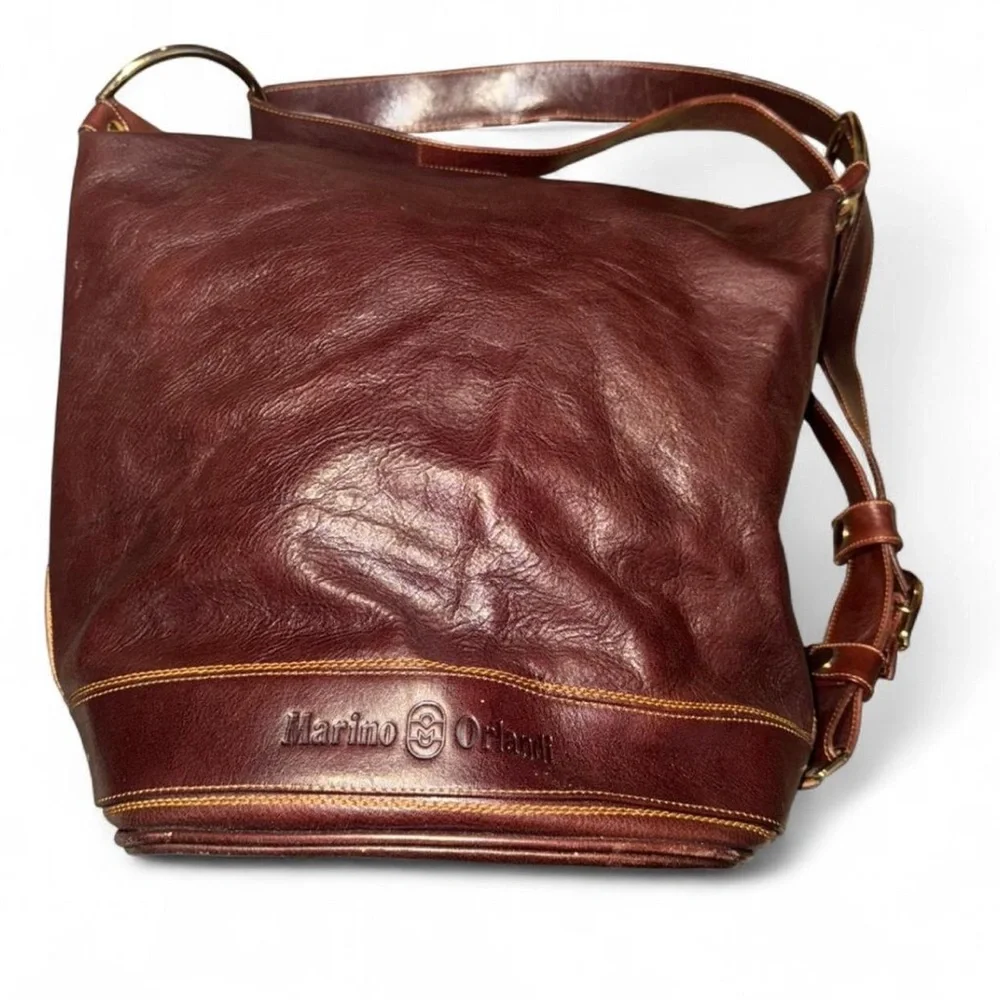 MARINO ORLANDI Bucket Bag Leather Handbag. - Picture 1 of 9